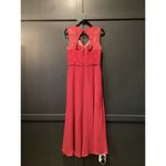 Azazie  Britney Bridesmaid formal long lace halter gown Dress in Burgundy sz A8 Photo 9