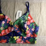 Forever 21 New Womens Tropical Print crop top Navy Size medium Photo 1
