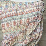 Stetson  Floral Sun Dress XL New With Tag Short White Pink Ruffle Spaghetti Strap Photo 7