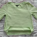 Wild Fable neon green ribbed lace trim long sleeve top, size S crewneck colorful Photo 9