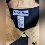 Vintage Indigo Moon Jacket 2X Yellow Black Embroidered Floral Art to Wear Photo 1