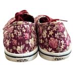 Vans Burgundy Floral Canvas Sneakers Women’s Size 6.5 Photo 1