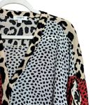 Umgee  Top Womens Medium Multicolor Mix Print Art To Wear Ruffle Sleeves Blouse Photo 2