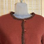 Mat Collection Orange Brown Beaded Cropped Pure Wool Jacket Blazer Small Photo 1