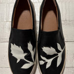Frye Lena Floral Slip On Sneakers size 9.5 Black Leather Loafers Casual Shoes Photo 0