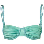 NEW Baobab Turquoise Lula Ruched Underwire Bikini Swimsuit Top Size XL Blue Photo 0