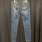 Miss Me  Junior's Medium Wash Slim Beaded Skinny Leg Blue Denim Jeans Size 27 Photo 2