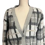 Cyrus | Women's Black Gray White Plaid Wool Blend Pockets Grandpa Cardigan Sz M Photo 1