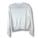 BRIT.NY NWOT Cream White Love Tennis Pickleball Embroidered Cotton Knit Sweater Photo 3