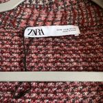 ZARA  NWOT Tweed Cardigan Blazer Jacket Coat Size Small Pink Red Women’s Clothing Photo 3