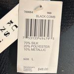 August Silk  Womens Cami Top Size L Black Knit Metallic Thread Sleeveless V‎ Neck Photo 6