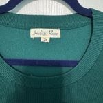 Indigo Rose Blouse Sheer Sleeve Gold Square Accents Top Green 2X Photo 7