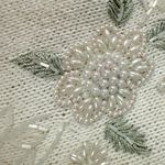 Carolyn Taylor Vintage 80s Cottage Core Sweater Cardigan Beaded Floral Pearls Shabby Chic Large Photo 6