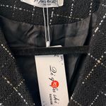 None Elegant Black Checkered Double-Breasted Blazer Photo 5