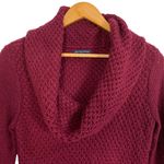 American Eagle Crochet Cowl Neck Tunic Sweater Pullover Oversized Red Knit M  Photo 1