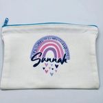 Sunnah Canvas Zipper Pencil Bag Makeup Bag Pouch Bag Handmade NWT White Photo 0