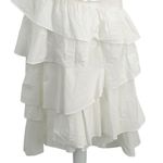 Anthropologie Midi Dress Women White Shoulder Tiered Cotton Size 6 Photo 1