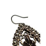 Gold Tone Buddha Dangle Earrings Open Work Hooks Decorative Backs 2" Photo 3