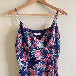 Parker  Floral Printed Faux Wrap Casual Mini Dress Navy Red Womens‎ Size M… Photo 1