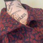 LOFT Maroon and Navy Blue Cheetah Leopard Print Coat Women’s XS Extra Small Red Photo 1