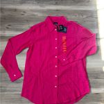 Gap Pink   Linen button-up shirt NWT chest is 20, length is 26 #pinkshirt Photo 0