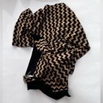 Talbots  Chevron Knit in Black and Tan long and perfect style piece Photo 3