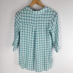 Soft Surroundings Al Fresco Gingham Collar Tunic V-neck Blue Size XS Photo 5