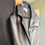 Topshop Tall faux leather oversized blazer - Chocolate Brown Photo 7