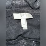 Joie  Black Silver Shimmer 100% Linen Round Neck Relaxed Fit Tee‎ Size M EUC Photo 4