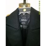 Mango New NWOT Womens XS MNG Long structured wool coat Black Italian Wool Pocket Photo 6