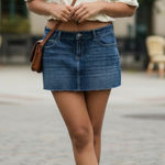 Hollister 18 Denim Micro Mini Skirt Lined Y2K Summer Distressed Fest Streetwear Photo 0