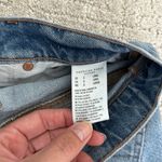 American Eagle Stretch '90s Bootcut Jean in Faded Indigo split hem long length Photo 11