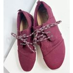 Toms Womens Del Rey Burgundy Washed Canvas Shoes 8.5 Photo 0