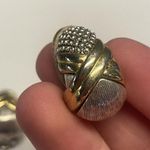 Oscar de la Renta Vintage Two Tone Signed Clip On Earrings Photo 1