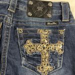 Miss Me Signature Rise Skinny Jeans Dark Wash Gold Cross Pocket JP592652 Size 28 Photo 6