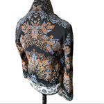 Twelfth Street by Cynthia Vincent Abstract Floral Silk Cardigan Small Blue Photo 3