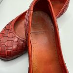 RARE HTF Leather Calzoleria Toscana Women 38 US8 Red Woven Flats Made In Italy Size 8 Photo 2