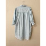Caryn Lawn Kimberly Ruffle Collar Preppy Poplin Dress Light Blue Size M Size M Photo 3