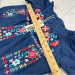 Savanna Jane Floral Embroidered chambray Dress Size medium NWT Blue w/pockets Photo 5