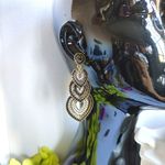 Boho Tiered Drop Spear Statement Earrings Gold Photo 2