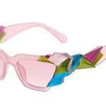 Betsey Johnson Pastel Pink Crystal Cat Eye Sunglasses Photo 0