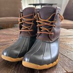 Sperry Saltwater Brown & Black ‘Tan’ Leather Duck Boot Photo 2