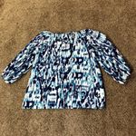 Tommy Bahama  Blouse Womens M Used Blue White Photo 7