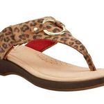 Ariat Poolside Sandals Leather Thong Wedge Cheetah Leopard Ring Padded Brown 9.5 Photo 0