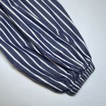J.Crew  Blue White Stripe‎ Off the Shoulder 3/4 Sleeve Top Blouse Size 2 Photo 3