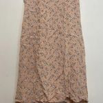 American Eagle  Scoop Neck Mini Slip Dress Light Baby Pink Ditsy Floral Cutout M Photo 4