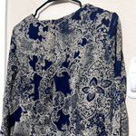 Fashion Union  Womens Romper sz M navy lace up neck long sleeve pockets Paisley Photo 6