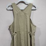 Directives Lyocell Khaki Jumper Dress overall dress Pockets Adjustable Straps Tan Size L Photo 3