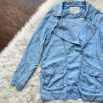 Rachel Roy Rachel  Chambray Drapey Moto Utility Jacket Photo 2