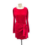 Yumi Kim Tie Me Over Red Velvet Dress Long Sleeve Wrap Tie Size Large Photo 2